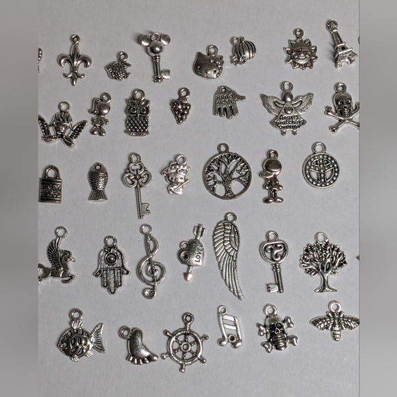 50pcs Silver Charms for Jewelry Making Crafts - Picture 5 of 5